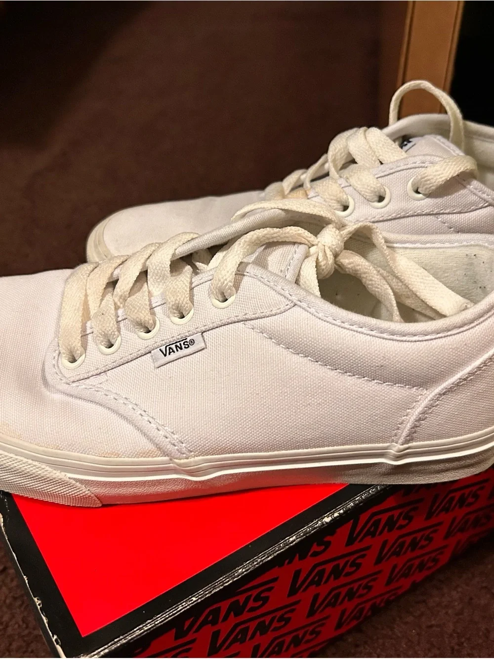 Vans White Canvas Low-Top Sneakers